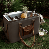 45L Bigboy Box Cooler Wax Canvas & Leather Hard Plastic Inner RTS - Thandana UK