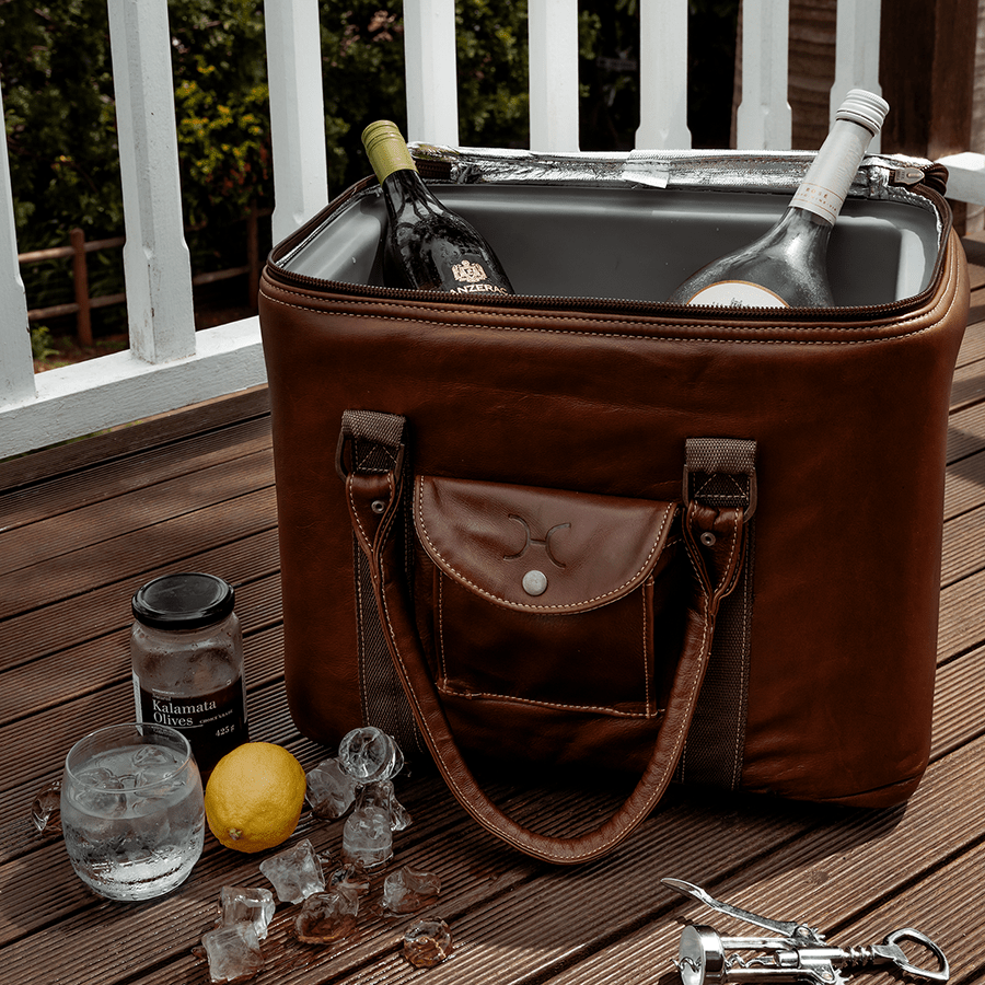 25L Box Cooler Leather Hard Plastic Inner - Thandana UK