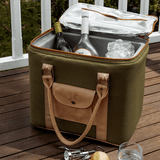 25L Box Cooler Wax Canvas & Leather Hard Plastic Inner RTS - Thandana UK