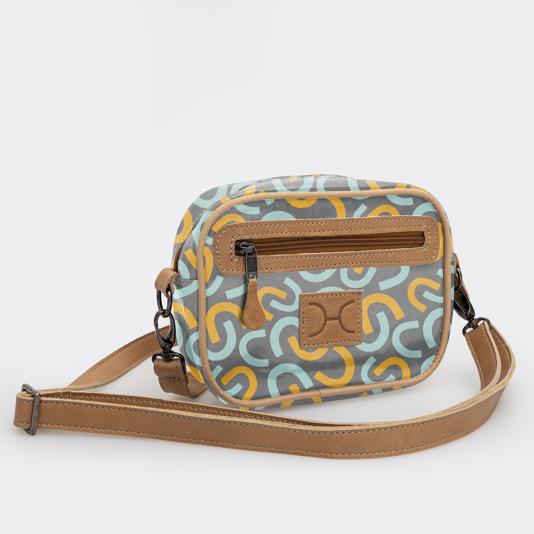 Lipstick Bag | Laminated Fabric with Genuine Leather | In Stock