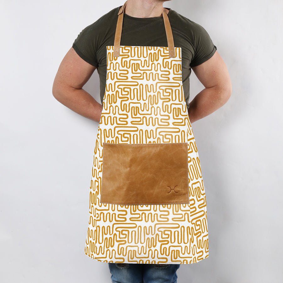 Apron Laminated Fabric with Leather Pouch - Thandana UK