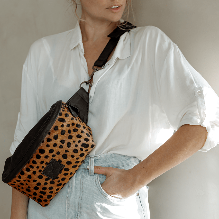 Ari Bumbag Faux Fur Printed Leather RTS - Thandana UK