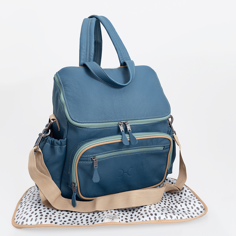 Baby Nappy Backpack Leather RTS - Thandana UK