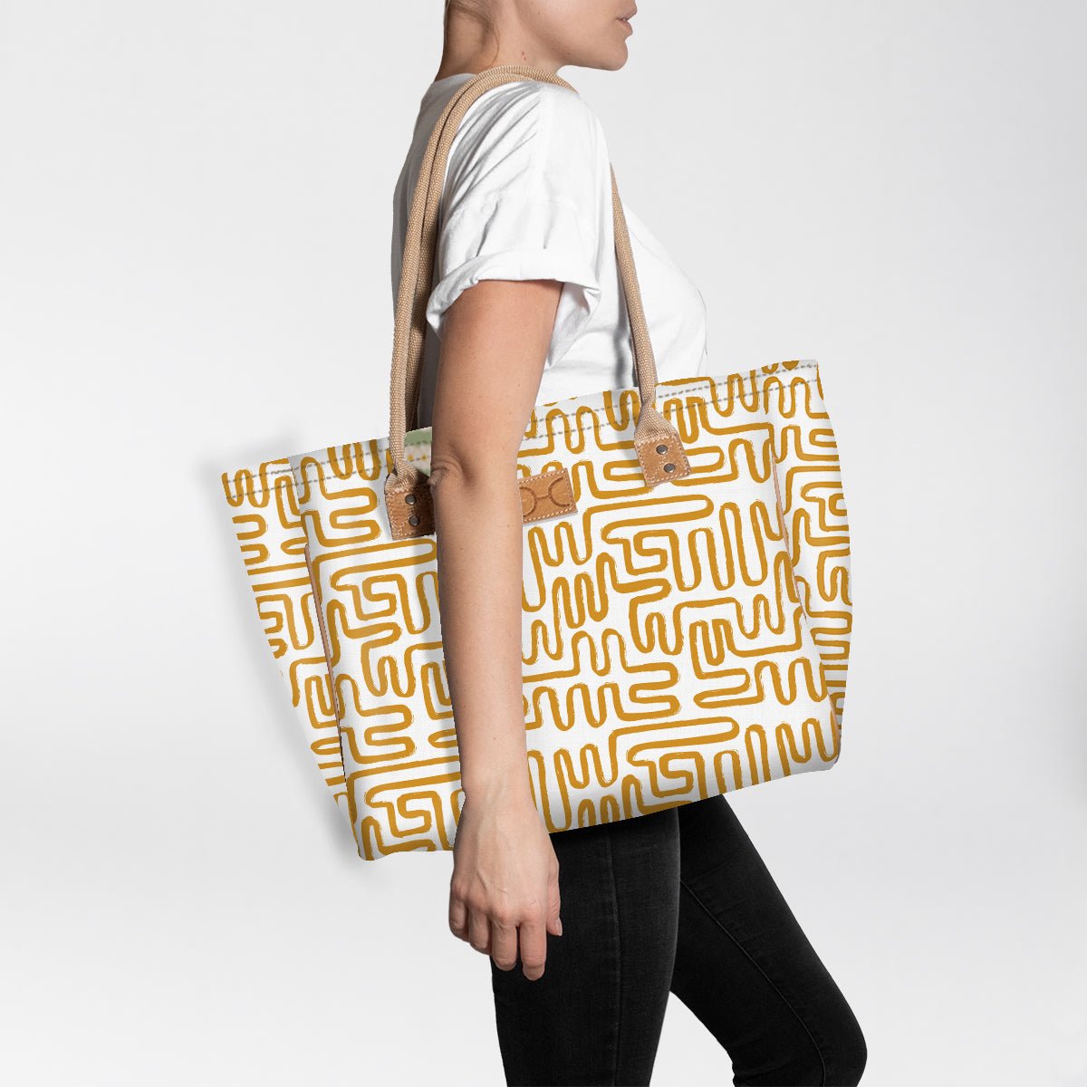 Beach Medium Bag Laminated Fabric RTS - Thandana UK