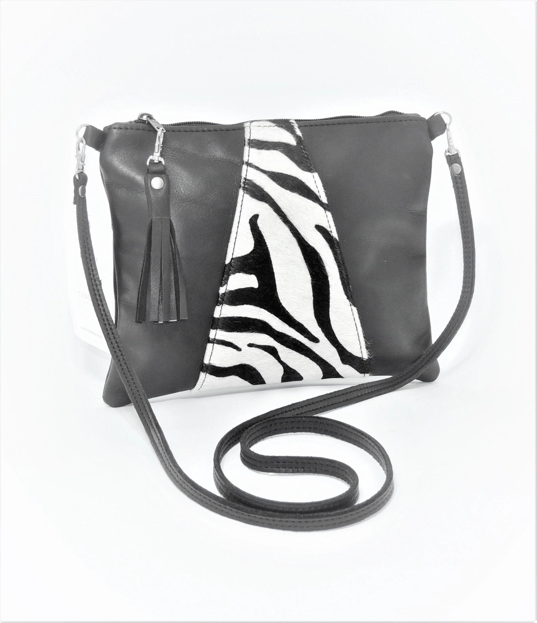 Crossover with Faux print Fur Leather Handbag - Thandana UK