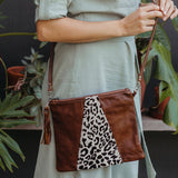 Crossover with Faux print Fur Leather Handbag - Thandana UK