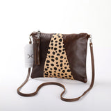 Crossover with Faux print Fur Leather Handbag - Thandana UK