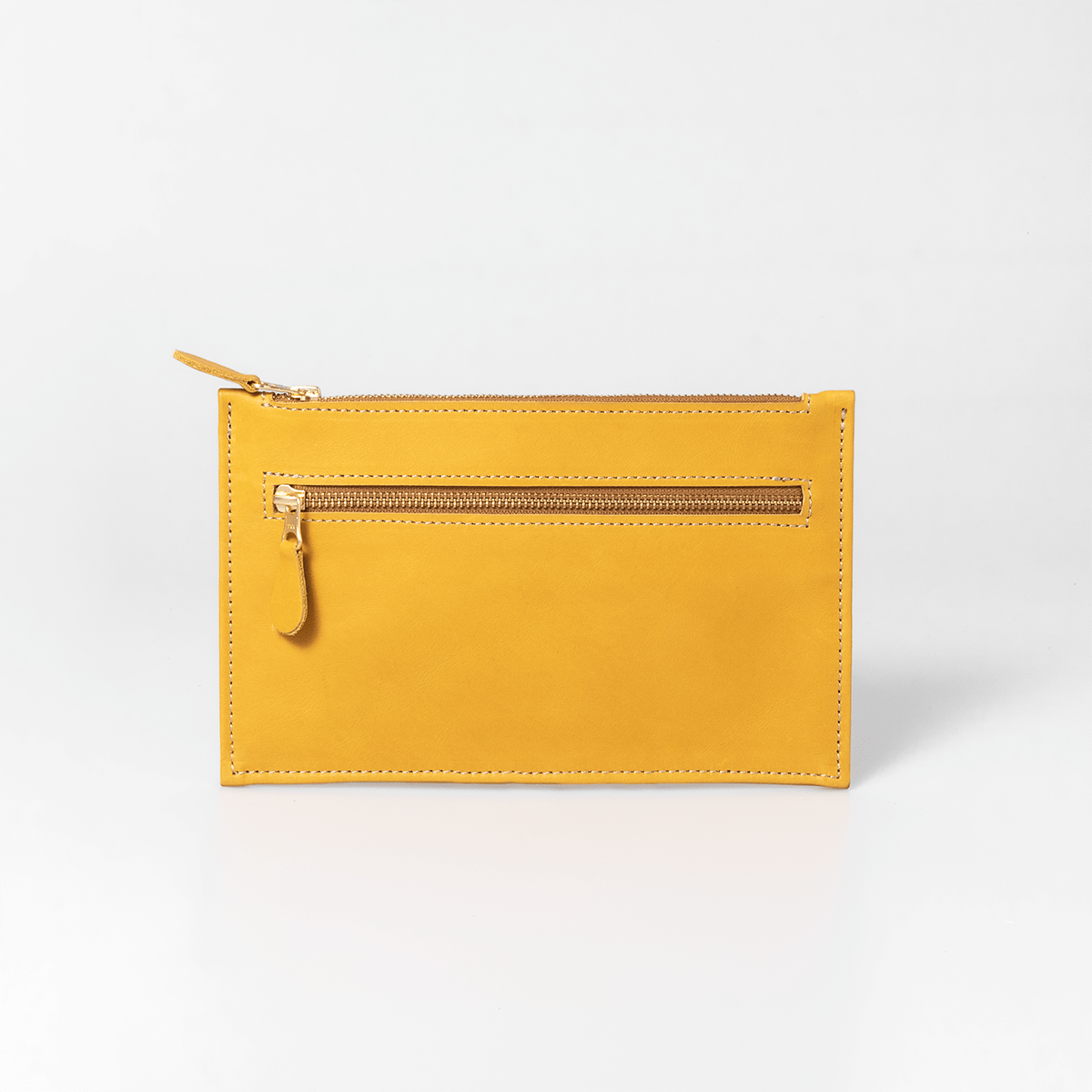 Double Zip Pouch Purse Leather - Thandana UK