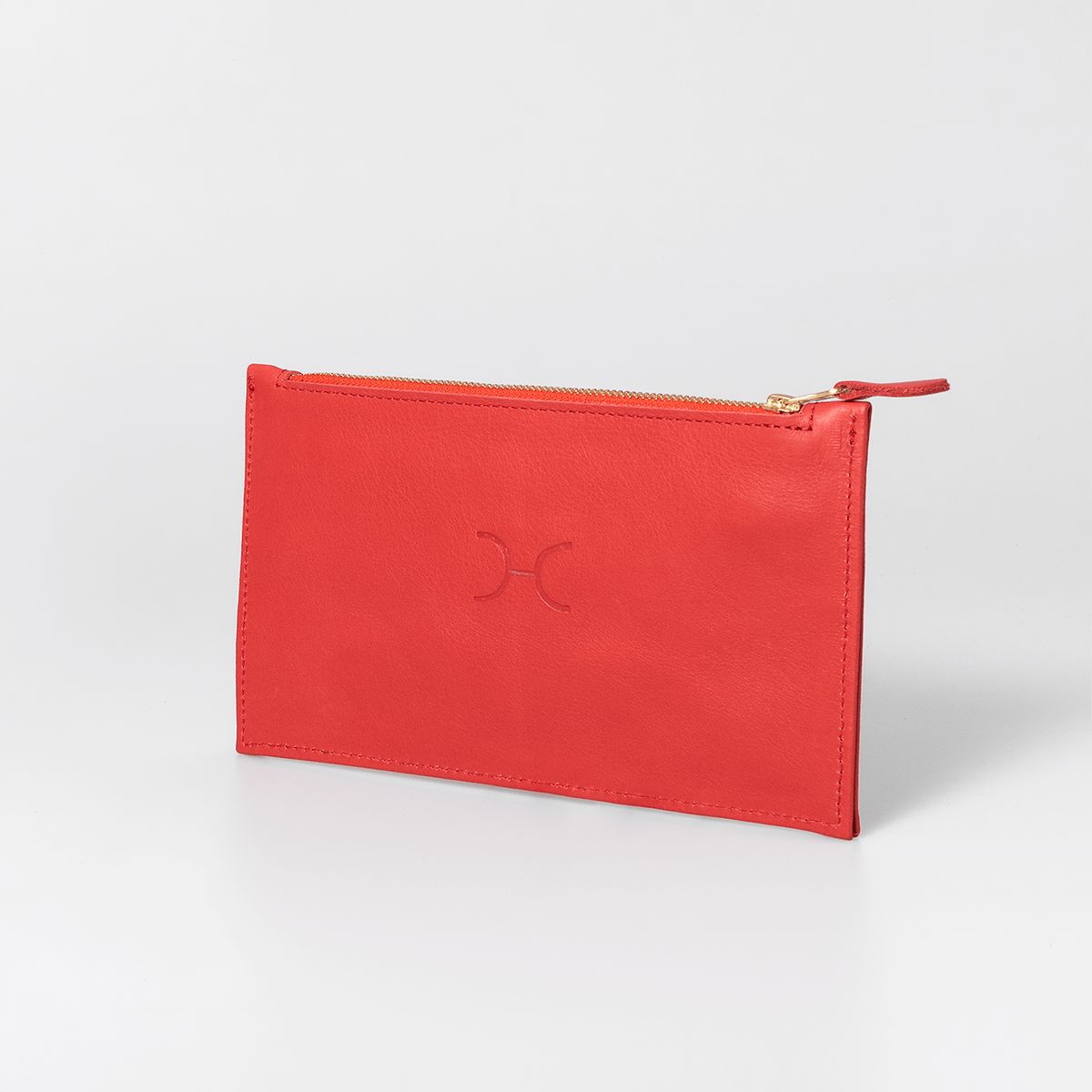 Double Zip Pouch Purse Leather - Thandana UK