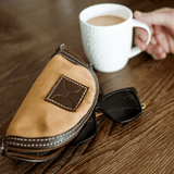 Glasses Case Wax Canvas & Leather - Thandana UK