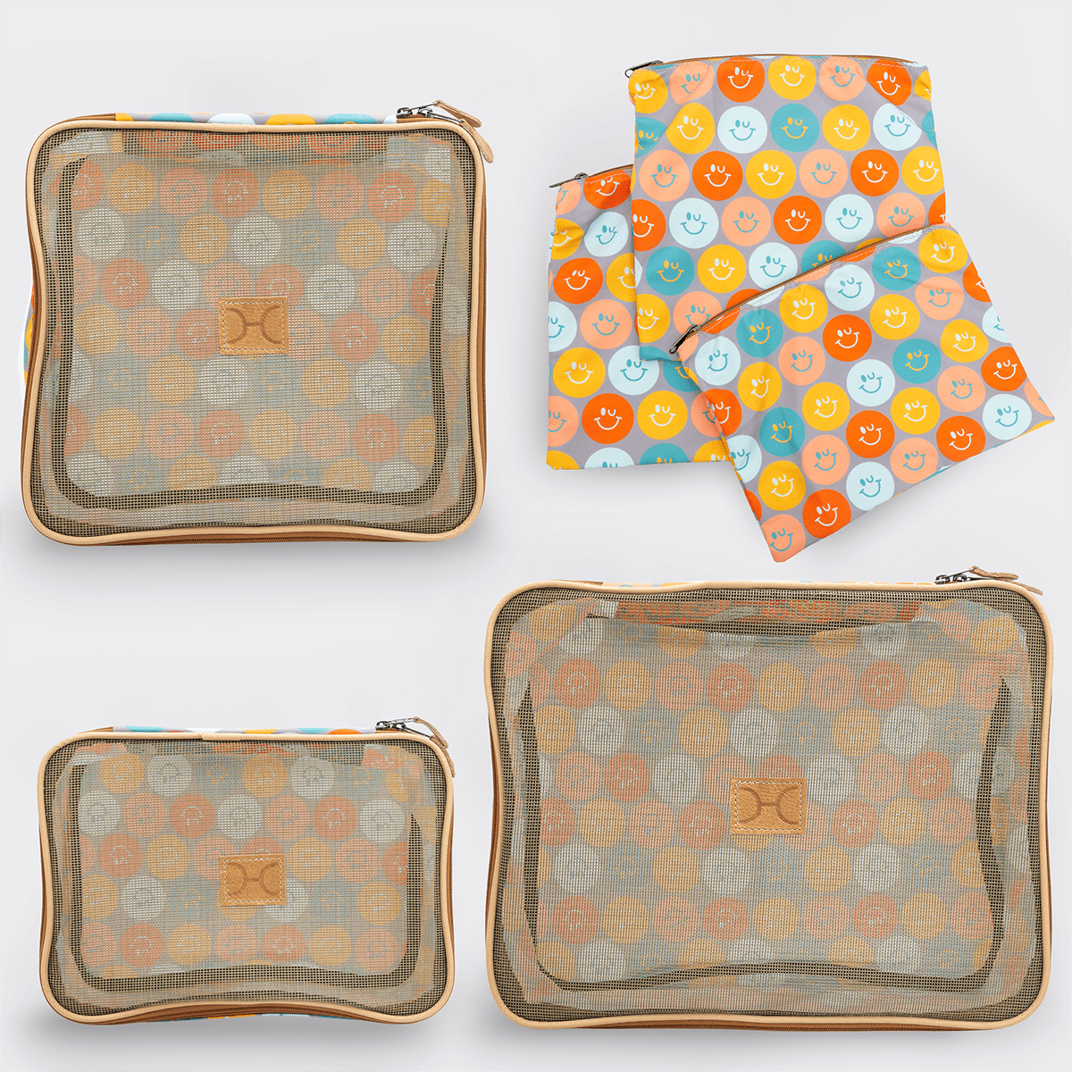 Kids Travel Luggage Organizer Pods 6 piece set | Smiley Jet - Thandana UK