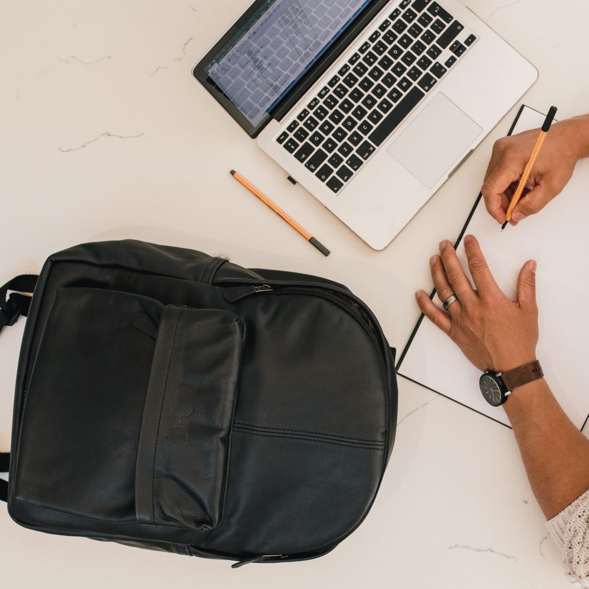 Laptop 15' Leather Backpack - Thandana UK