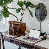 Laptop Tote Zipper Handbag Leather - Thandana UK