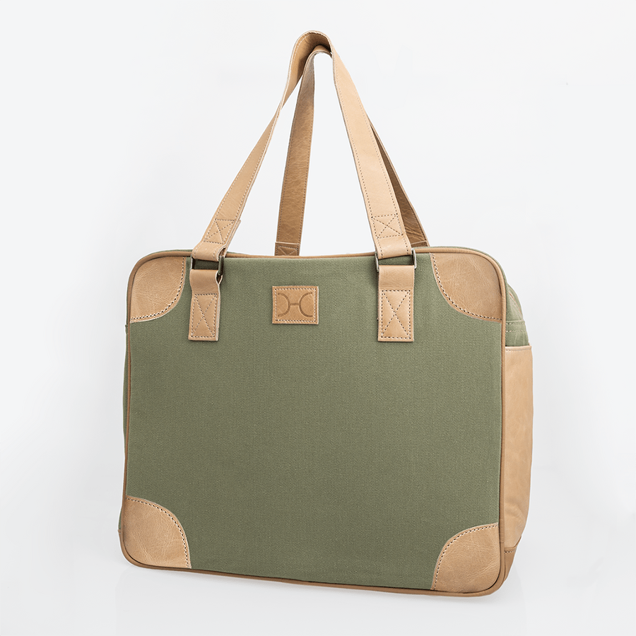 Large Weekender Luggage Wax Canvas & Leather - Thandana UK