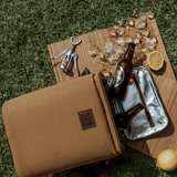 Long Tom Wine Cooler Canvas & Leather Hard Plastic Inner - Thandana UK