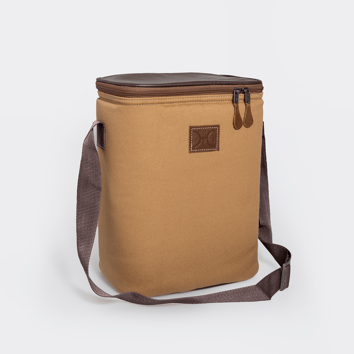 Long Tom Wine Cooler Canvas & Leather Hard Plastic Inner - Thandana UK
