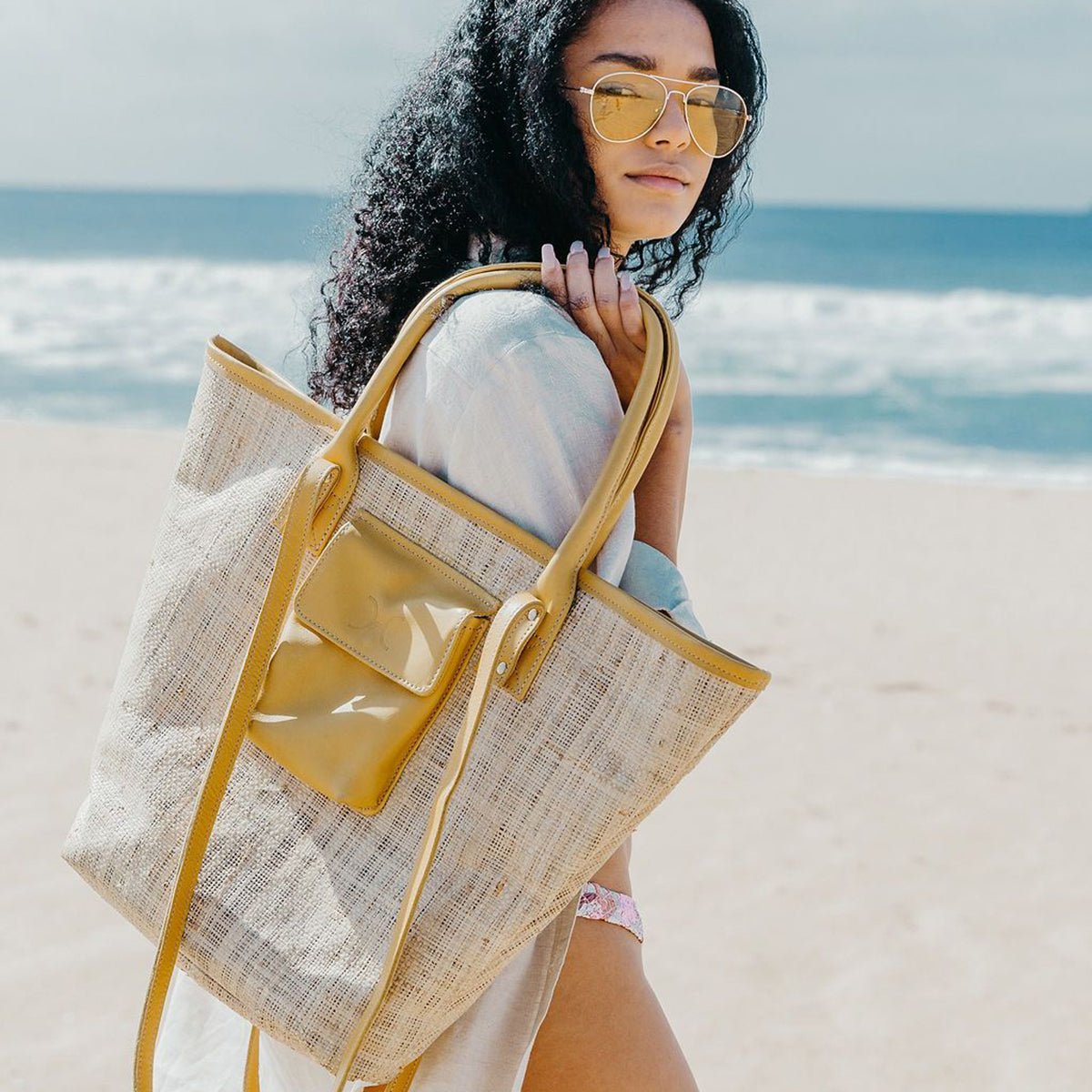 Maia Weave & Leather Bag - Thandana UK