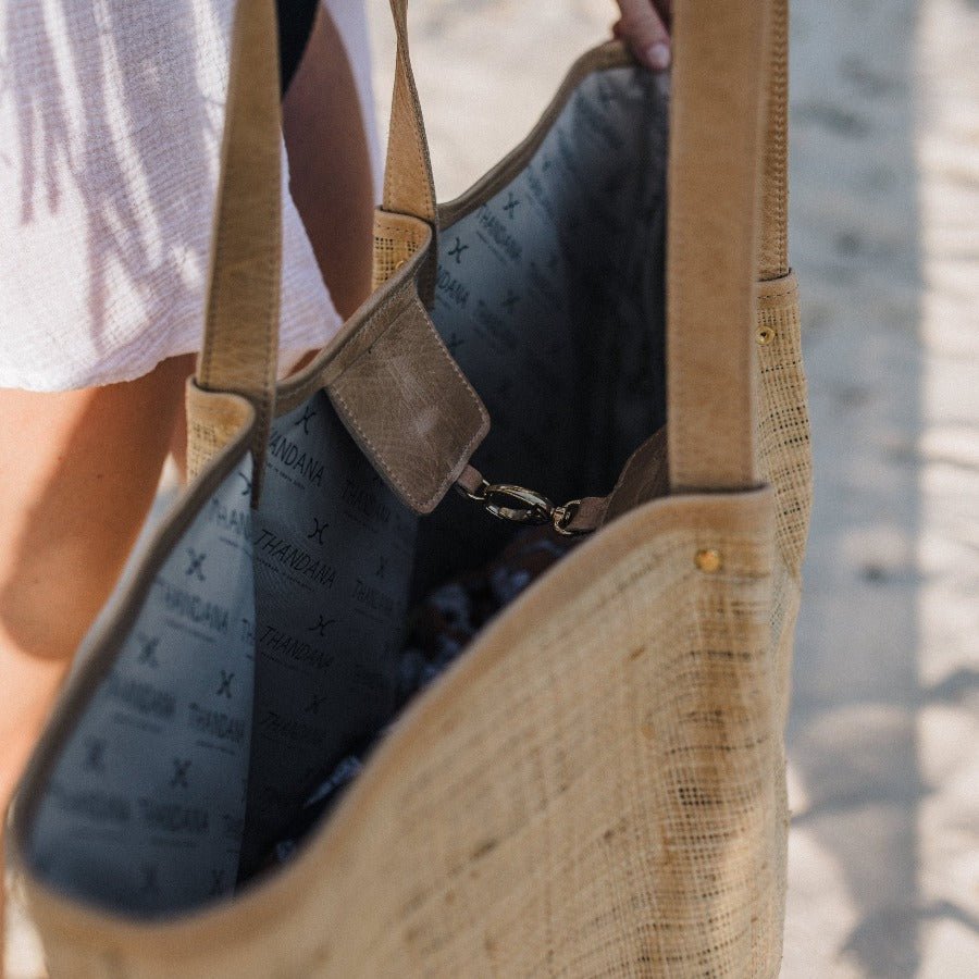 Megan Weave & Leather Bag - Thandana UK