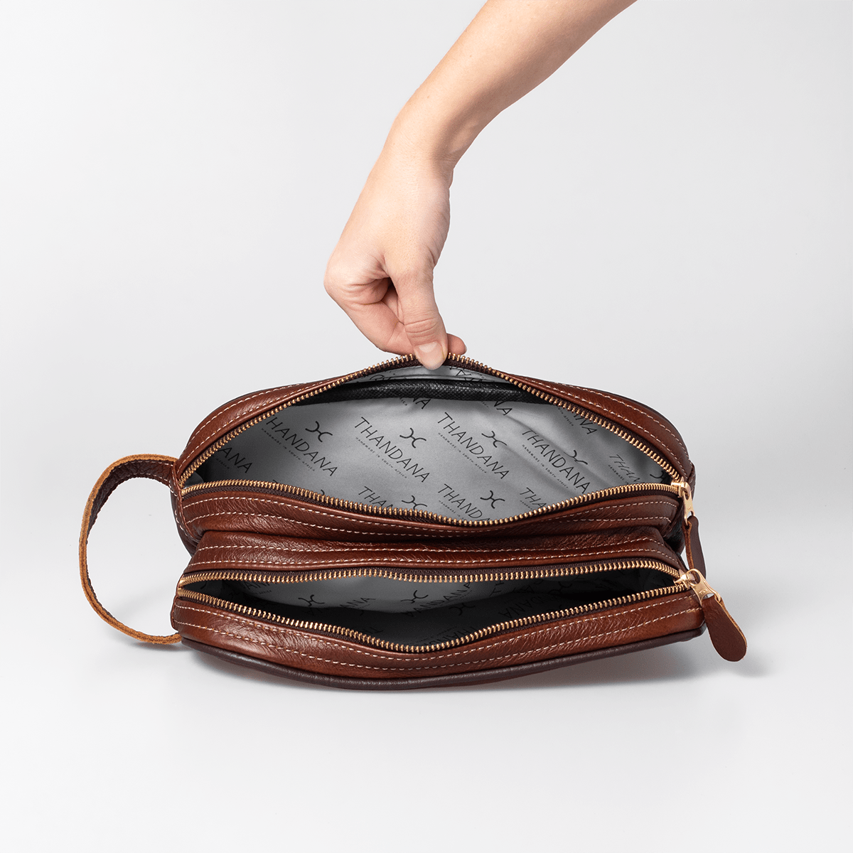 Men's Double Zip Vanity Leather - Thandana UK
