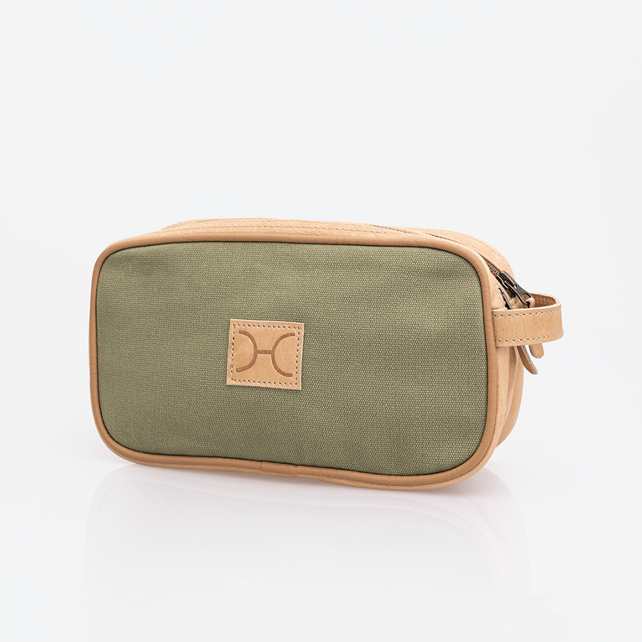 Men's Double Zip Vanity Wax Canvas & Leather - Thandana UK