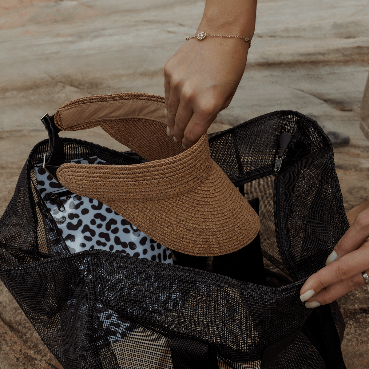 Meshie Jumbo Beach Bag BLACK - Thandana UK
