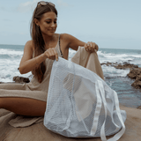 Meshie Jumbo Beach Bag WHITE - Thandana UK