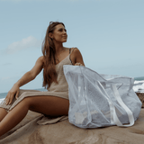 Meshie Jumbo Beach Bag WHITE - Thandana UK
