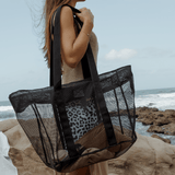 Meshie Large Beach Bag Black RTS - Thandana UK