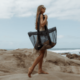 Meshie Large Beach Bag Black RTS - Thandana UK