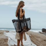 Meshie Large Beach Bag Black RTS - Thandana UK
