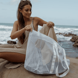 Meshie Large Beach Bag WHITE - Thandana UK