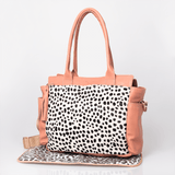 Noa Nappy Bag with Faux printed Fur Leather - Thandana UK