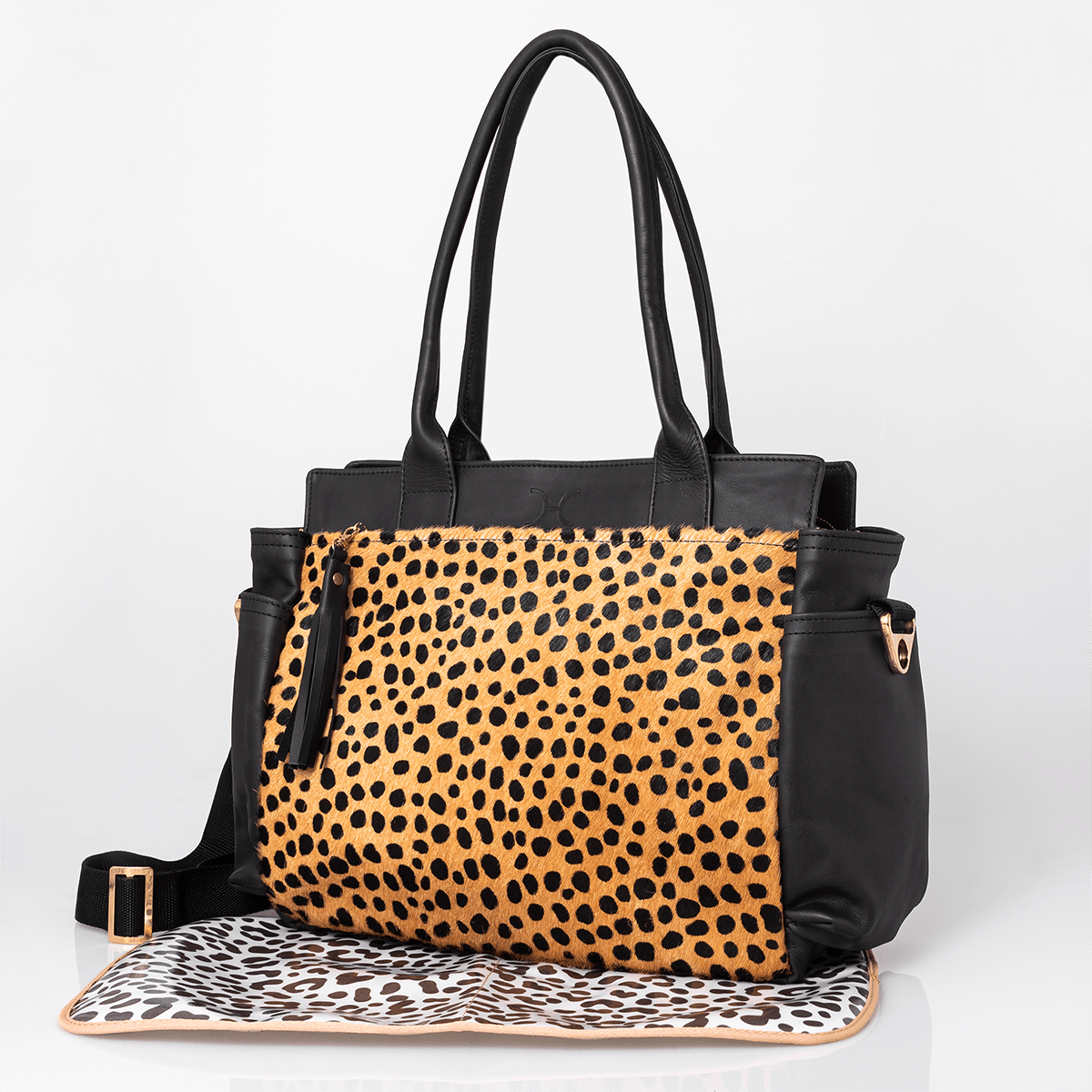 Noa Nappy Bag with Faux printed Fur Leather - Thandana UK