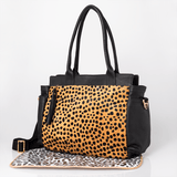 Noa Nappy Bag with Faux printed Fur Leather - Thandana UK