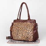 Noa Nappy Bag with Faux printed Fur Leather - Thandana UK