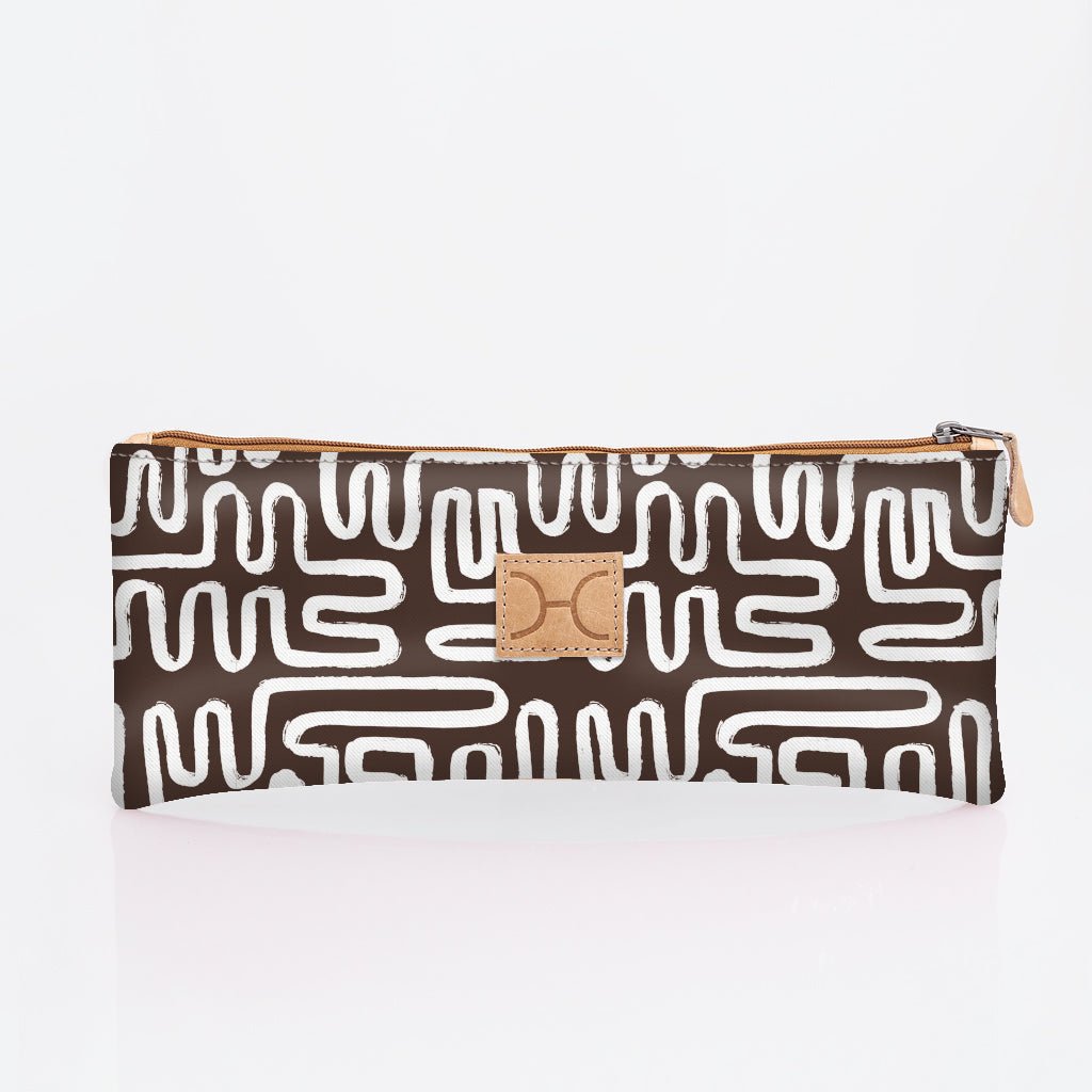 Pencil Case Triple Zip Laminated Fabric - Thandana UK