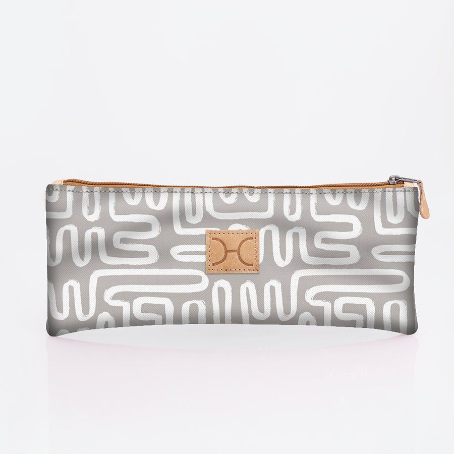 Pencil Case Triple Zip Laminated Fabric - Thandana UK