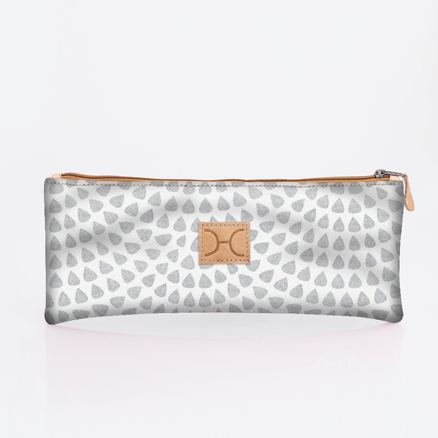 Pencil Case Triple Zip Laminated Fabric - Thandana UK