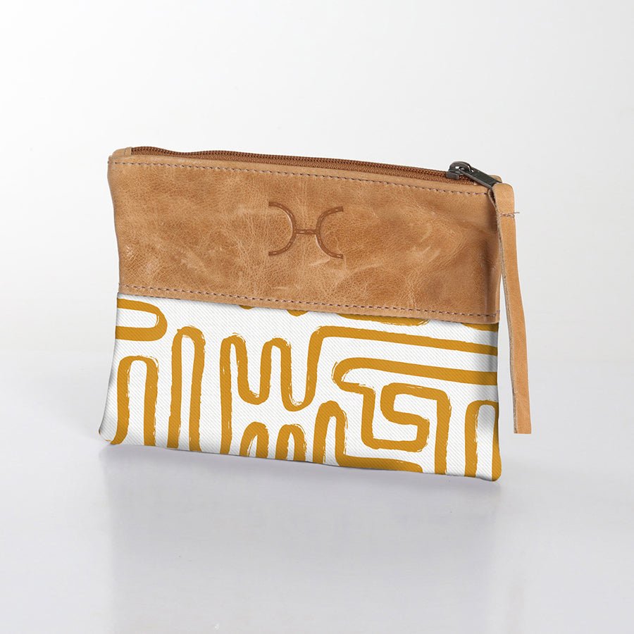 Pouch Laminated Fabric With Leather - Thandana UK
