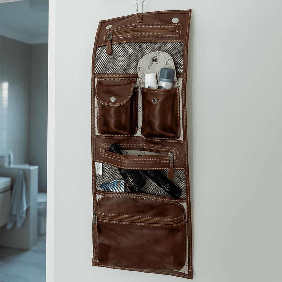 Roll Up Toiletry Wax Canvas & Leather - Thandana UK