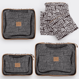Travel Luggage Organizer Pods 6 piece set | Geo Black - Thandana UK