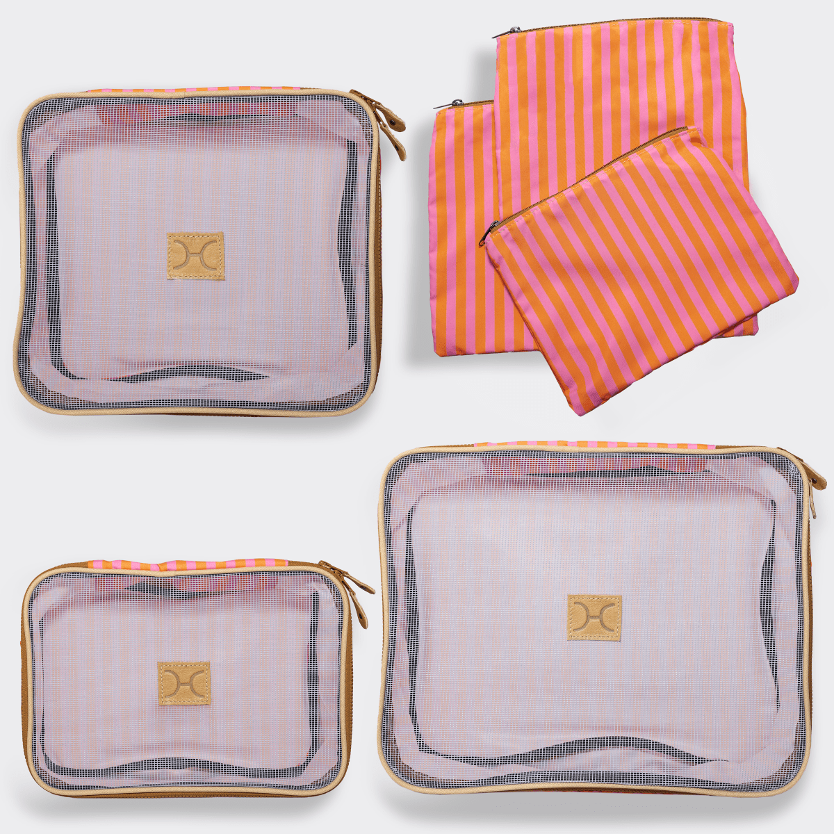 Travel Luggage Organizer Pods 6 piece set | Linear Preppy - Thandana UK
