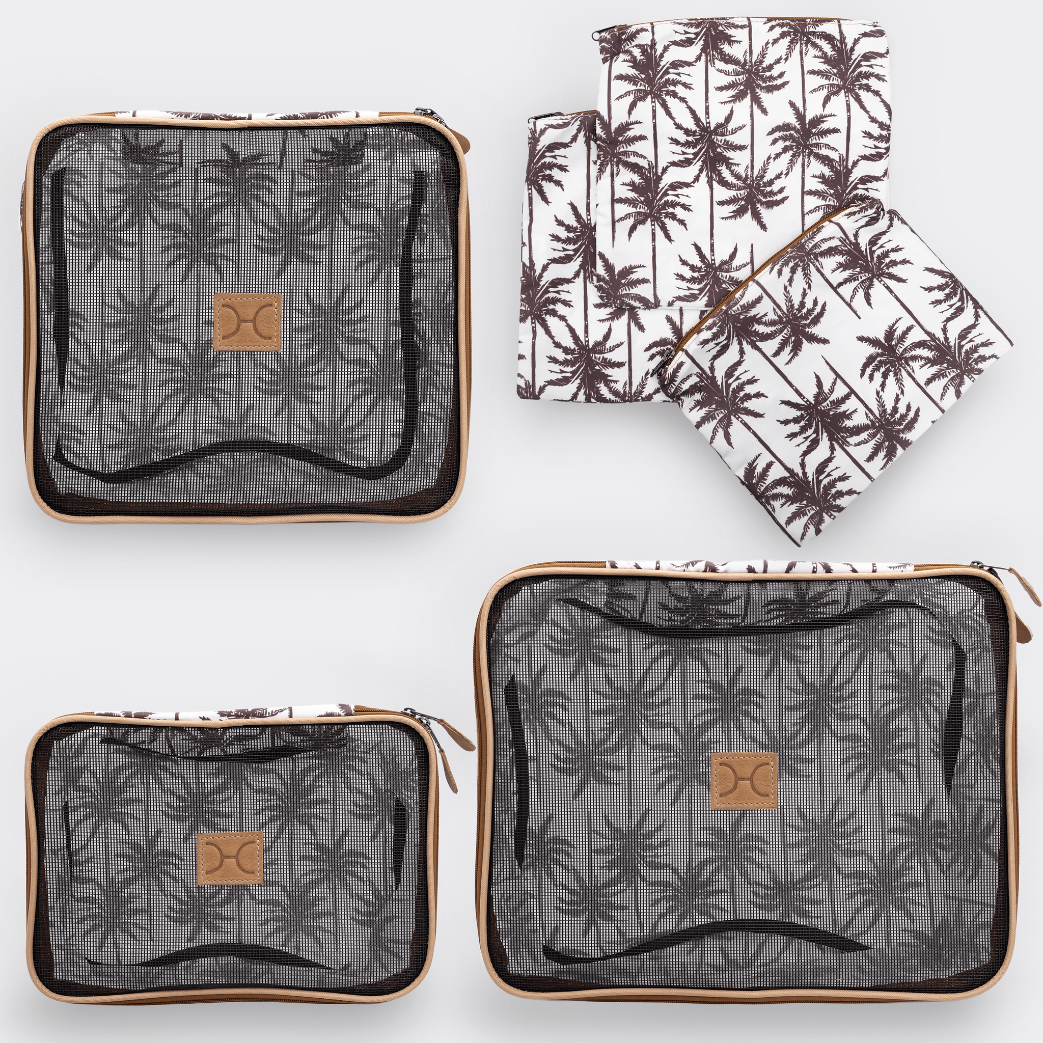 Travel Luggage Organizer Pods 6 piece set | Palm Neutral - Thandana UK
