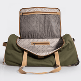 Wheelie Travel Bag Wax Canvas & Leather - Thandana UK
