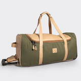 Wheelie Travel Bag Wax Canvas & Leather - Thandana UK