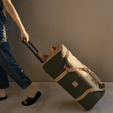 Wheelie Travel Bag Wax Canvas & Leather - Thandana UK