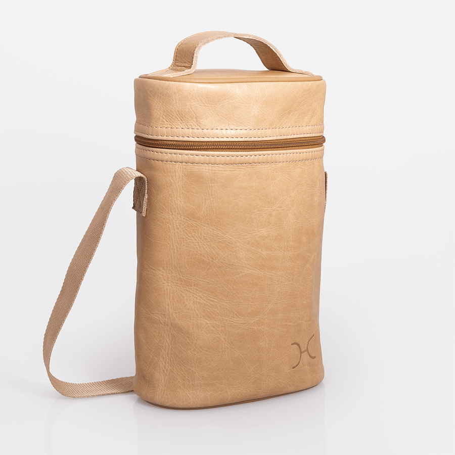 Wine Cooler Double Carry Bag Leather - Thandana UK