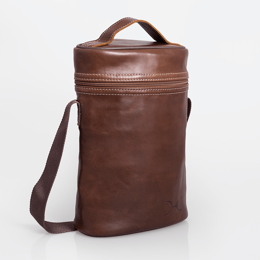 Wine Cooler Double Carry Bag Leather - Thandana UK