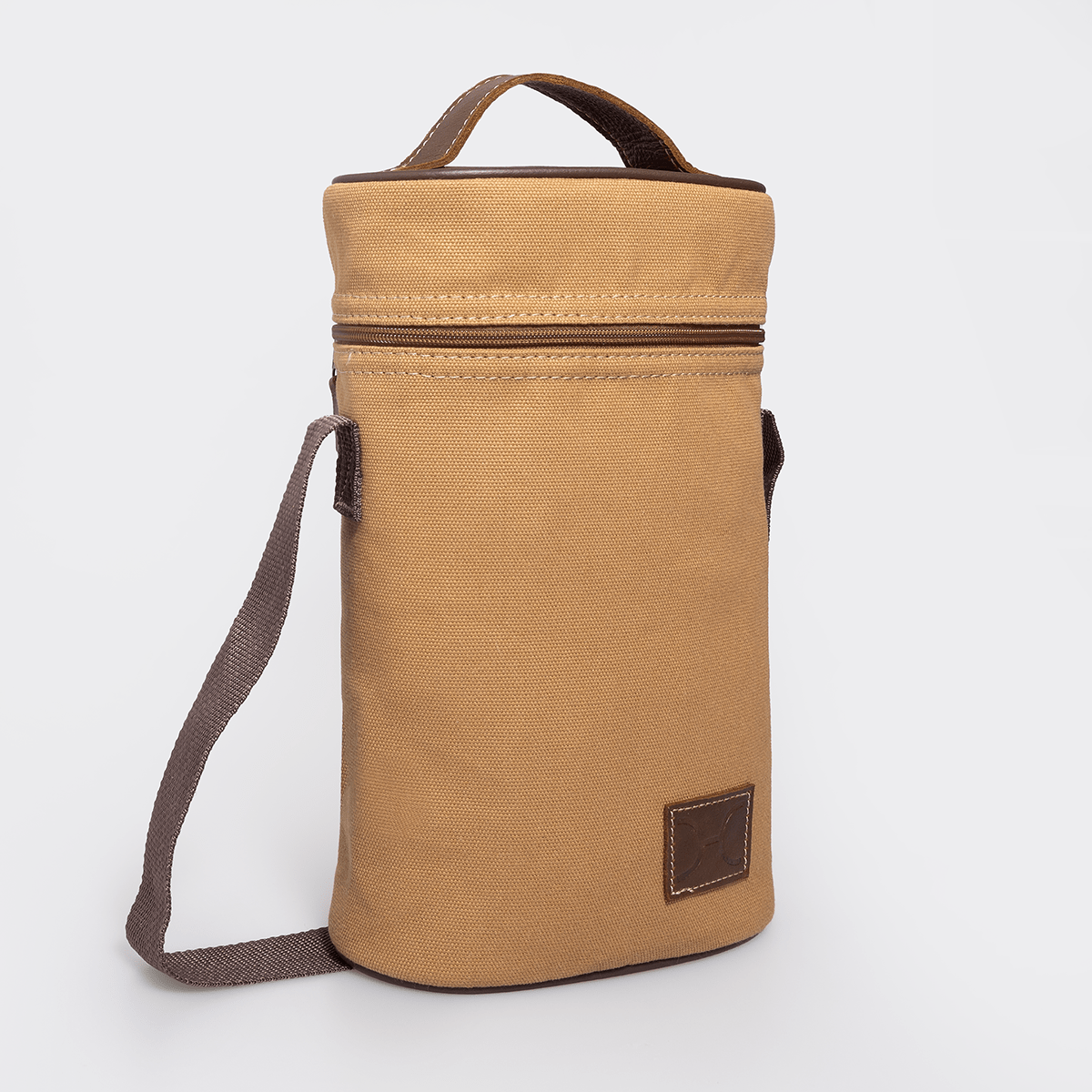 Wine Cooler Double Carry Canvas & Leather - Thandana UK