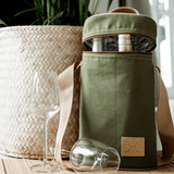 Wine Cooler Double Carry Canvas & Leather - Thandana UK